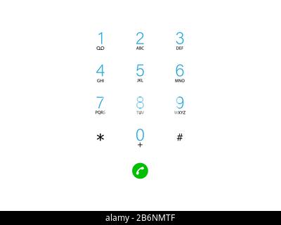 Interface keypad, numbers icon. Vector illustration, flat design. Stock Vector
