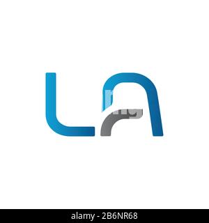 LA L A Swoosh Letter Logo Design with Modern Yellow Swoosh Curved Lines ...