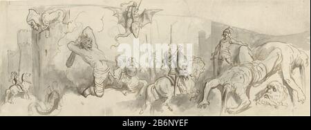 Battle between knights and giants, Gustave Doré, 1842 - 1883