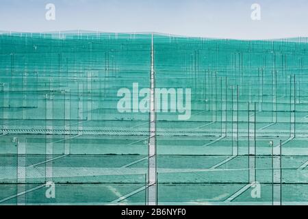 Sheets of green tempered clear glass Stock Photo