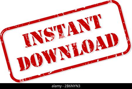 Instant download red rubber stamp vector isolated Stock Vector