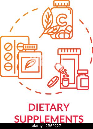 Dietary supplements concept icon. Alternative medicine, homeopathy idea thin line illustration. Concentrated nutrients and vitamins consumption Stock Vector