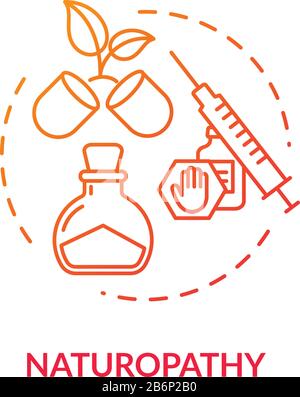Naturopathy concept icon. Alternative and conventional medicine idea thin line illustration. Traditional treatment with natural, organic remedies Stock Vector