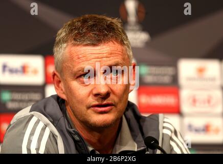 Manchester United's manager Ole Gunnar Solskjaer applauds spectators ...