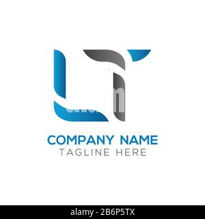 LT Monogram logo letter with simple shape and circle rounded design ...