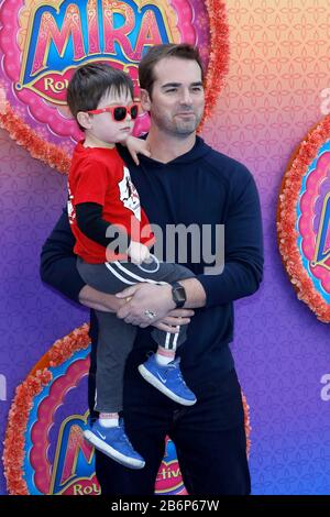 March 7, 2020, Burbank, CA, USA: LOS ANGELES - MAR 7:  Jeff Meacham, son Hudson at the Premiere Of Disney Junior's ''Mira, Royal Detective'' at the Disney Studios on March 7, 2020 in Burbank, CA (Credit Image: © Kay Blake/ZUMA Wire) Stock Photo