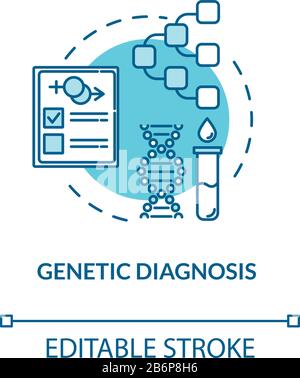 Genetic diagnosis turquoise concept icon. Paternity assistance. Laboratory analysis. Reproductive technology idea thin line illustration. Vector Stock Vector
