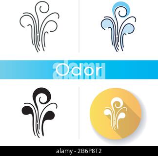 Air swirl icon. Cold fresh wind gust. Whirlwind. Good smell, evaporation. Aromatic fragrance. Smoke puff. Cool windy stream, fume. Linear black and Stock Vector