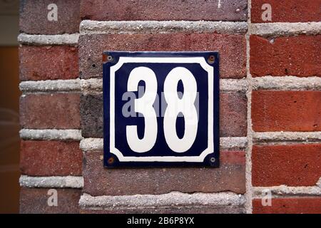 House Number 38 sign Stock Photo