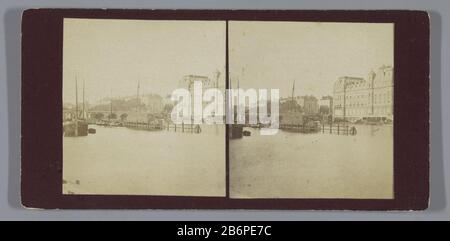 Gezicht op de Amstel met het Amstelhotel richting de Hogesluis, Amsterdam View of the Amstel Amstel Hotel towards the Hogesluis, Amsterdam Property Type: Stereo picture Item number: RP-F F11775 Inscriptions / Brands: number, verso, handwritten '7' Manufacturer : Photographer: anonymous place manufacture: Amsterdam Date: 1867 - 1883 Material: cardboard paper Technique: albumin pressure dimensions: secondary carrier: h 86 mm × W 176 mm Subject: bridge in city across river, canal, etc.hotel, hostelry, inn Stock Photo