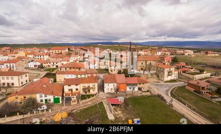 View of Abejar village in Soria province, Spain Stock Photo