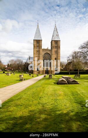The Cathedral Church of Nottinghamshire, Southwell Minster. Southwell, Nottinghamshire, England Stock Photo