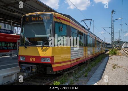 Pforzheim city, Germany; July/14/2018; Train station of Pforzheim city in Baden-Württemberg, Germany. Stock Photo