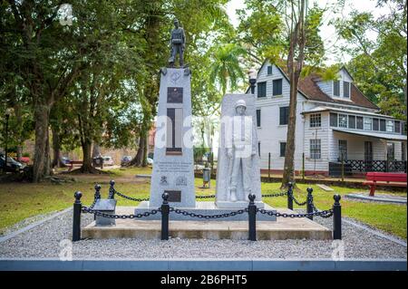 Troepenmacht in Suriname (TRIS) monument, Paramaribo close to Fort Zeelandia Stock Photo