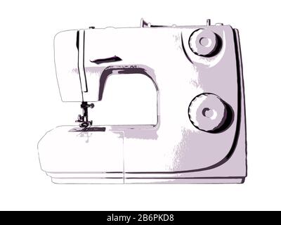 Blank sewing machine on a white background. Illustration, vector. Stock Vector