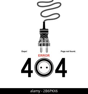 Repair Icon with Plug. Mechanic Service Concept . Technical Maintenance. Tech Support. 404 Error. Page Not Found. Stock Vector