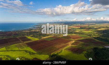 Aerial view of Farmland Stock Photo