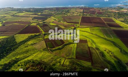 Aerial view of Farmland Stock Photo