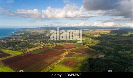 Aerial view of Farmland Stock Photo