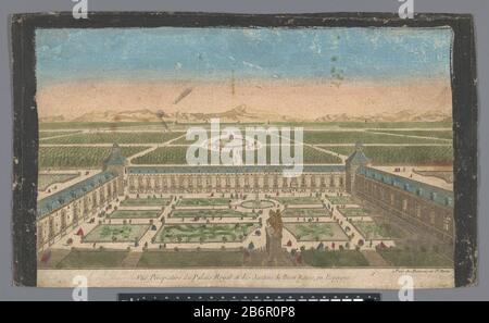 View of the garden and the Palacio del Buen Retiro to MadridVüe perspective du Palais Royal et des Jardins du Retiro, en Espagne (title object) Property Type: print optics picture Item number: RP-P-1934-47Catalogusreferentie : collection Rijksmuseum 1 or 2 (2) Note 2 states in the collection of the Rijksmuseum Manufacture creator: publisher: Jean-François Daumont (listed building) printmaker: anonymous place manufacture: publisher: Paris print Author: France Date: 1745 - 1775 Physical features: Colored , cut and perforated etching pasted on cardboard; treated paper and brush in colors on the v Stock Photo
