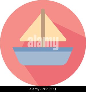 Plastic Toy Boat vector icon. Toy Boat ship icon. water boat toy Stock ...