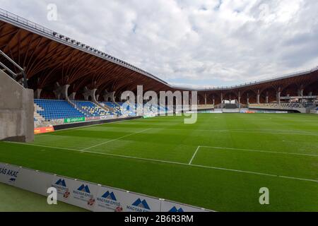 Felcsut, Hungary - 03 08 2020: The Pancho football arena in Felcsut, Hungary on a winter day. Stock Photo