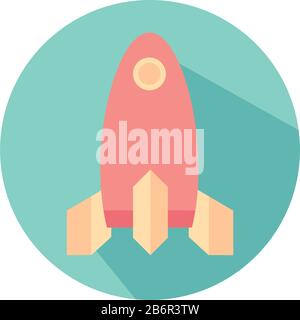 rocket child toy block style icon Stock Vector