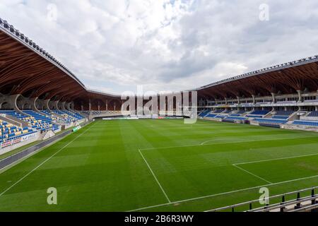 Felcsut, Hungary - 03 08 2020: The Pancho football arena in Felcsut, Hungary on a winter day. Stock Photo