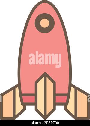 rocket child toy block style icon Stock Vector