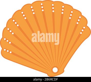 Bay scallops, illustration, vector on white background. Stock Vector