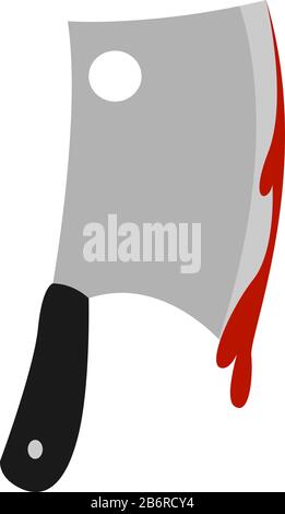 Bloody knife, illustration, vector on white background. Stock Vector