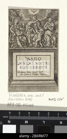 Goddelijke deugden Passie van Christus (serietitel) Passio Domini Nostri Iesv Christi (serietitel op object) Piëdestal met de serietitel in het Latijn. Bovenop zitten de drie goddelijke deugden: Geloof (met kruis), Liefde (met kleine kinderen) en Hoop (met anker). Boven hen de Heilige Geest als duif. Manufacturer : prentmaker: Hieronymus Wie: rixnaar ontwerp van: Hieronymus Wierix (vermeld op object)uitgever: Hieronymus Wierix (vermeld op object)verlener van privilege: Joachim de Buschere (vermeld op object)Plaats manufacture: Antwerpen Dating: 1563 - voor 1619 Physical kenmerken: gravure Mate Stock Photo