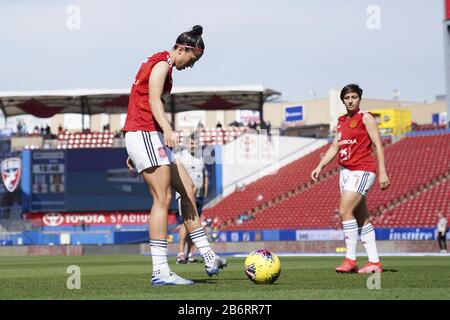 FRISCO. USA. MAR 11: Spanish team warming up before the 2020 SheBelieves Cup Women's International friendly football match between England Women vs Spain Women at Toyota Stadium in Frisco, Texas, USA. ***No commericial use*** (Photo by Daniela Porcelli/SPP) Stock Photo