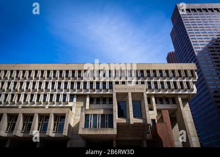 Boston MA USA - circa march 2020 - Boston City Hall Stock Photo