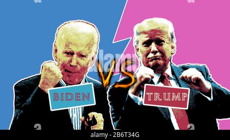 Biden vs Trump, united states presidential election 2024, return match, american vote Stock Photo