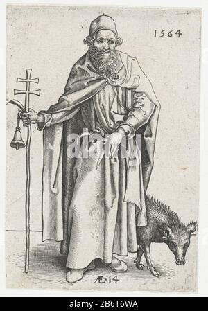 Heilige Antonius The saint Anthony with a pig, a cross Where: hanging a ...