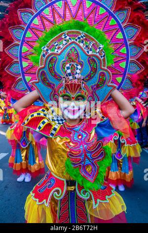 Participant in the Masskara Festival in Bacolod Philippines Stock Photo