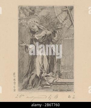 Saint Catharina van Siena with Stigmata at Crucifix; S. Catharina ...