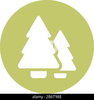 pine trees , block and flat style icon vector illustration design Stock Vector