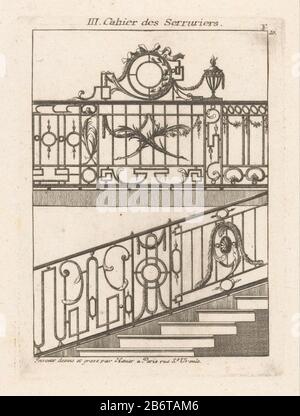 Hekwerken en Traphek, Johann Thomas Hauer, 1781 print Designs for ...