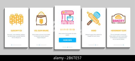 Bakery Tasty Food Onboarding Elements Icons Set Vector Stock Vector