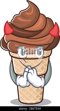 Devil picture frame mascot cartoon vector illustration Stock Vector ...