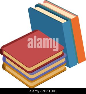 Stacked vector books composition. Template for course, study Stock Vector