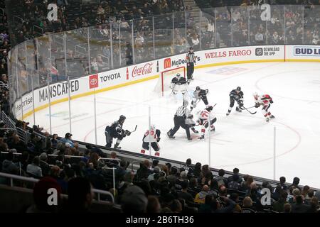 Los Angeles, California, USA. 11th Mar, 2020. People watch during a 2019-2020 NHL hockey game between Los Angeles Kings and Ottawa Senators in Los Angeles, on March 11, 2010. Credit: Ringo Chiu/ZUMA Wire/Alamy Live News Stock Photo