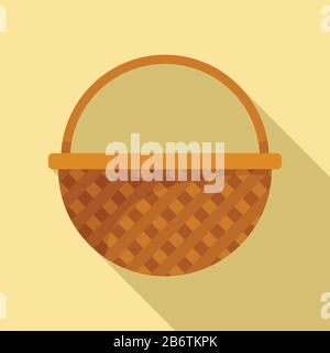 Container wicker icon. Flat illustration of container wicker vector icon for web design Stock Vector