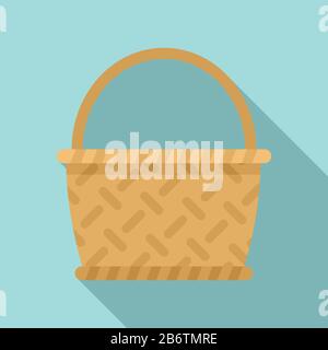 Bamboo wicker icon. Flat illustration of bamboo wicker vector icon for web design Stock Vector