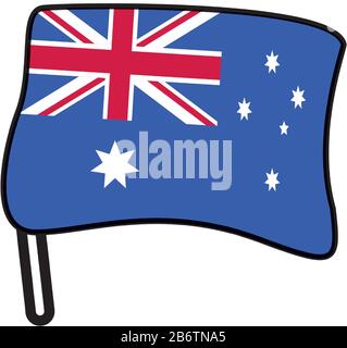 australia flag country isolated icon Stock Vector