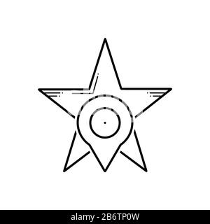 Starred location icon Stock Vector