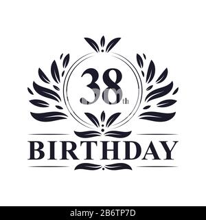 38 years Birthday logo, luxury 38th Birthday design celebration. Stock Vector