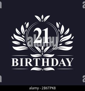 21 years Birthday logo, luxury 21st Birthday design celebration. Stock Vector